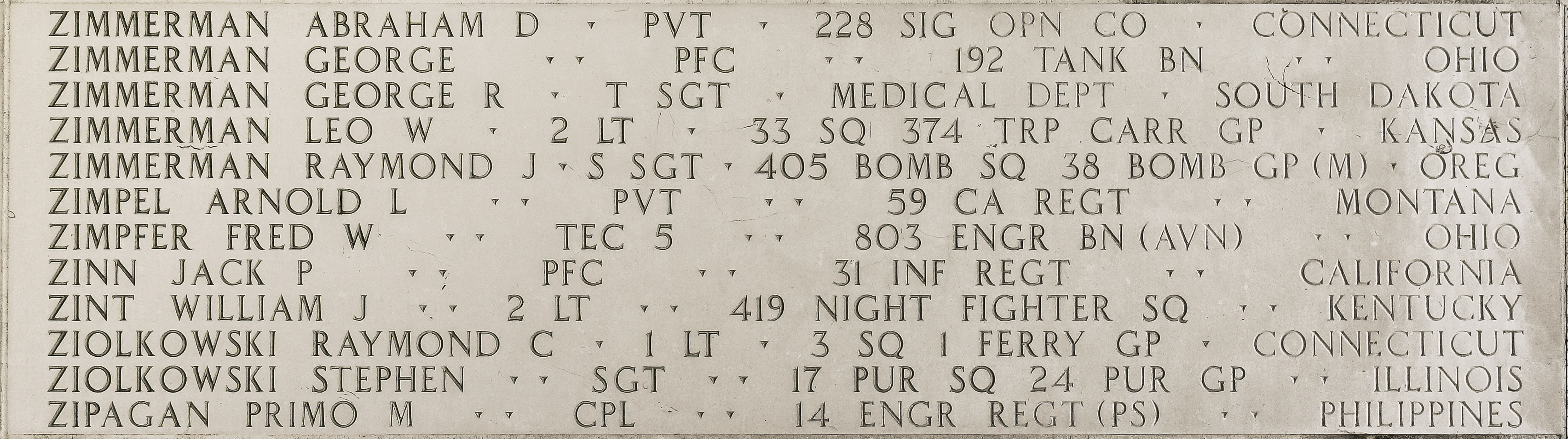 George R. Zimmerman, Technical Sergeant